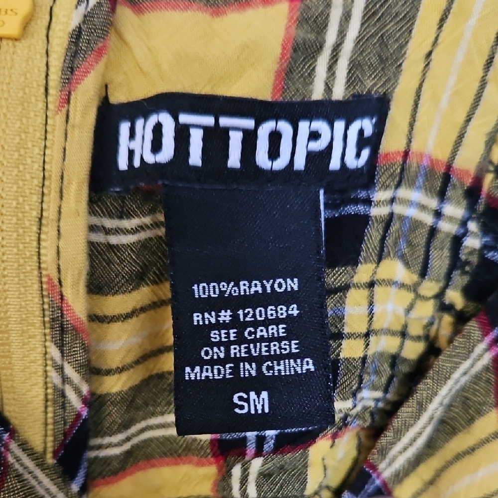 Hot Topic Yellow and Black Plaid Mini Dress - Picture 2 of 6